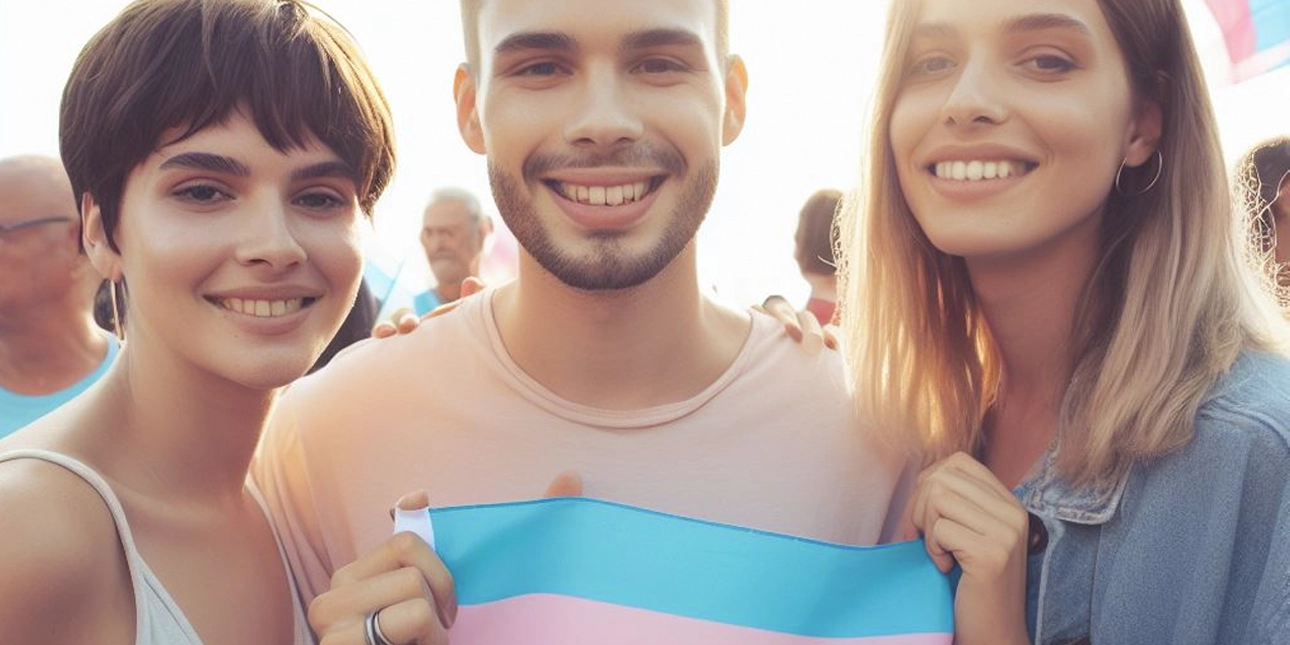 Celebraciónn por la aprobación de la ley Trans en España