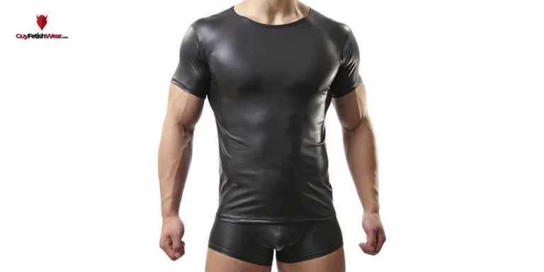 camiseta de charol para hombre - GuyFetishWear.com